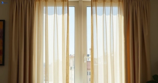 Dull dusty drapes in port-kembla-nsw before professional cleaning